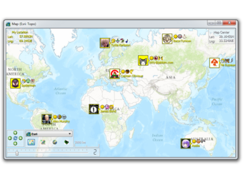 Скриншот карты с пользователями на ней
